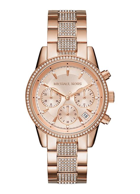 Michael Kors Ritz Horloge MK6485 • Roségoud • de Bijenkorf